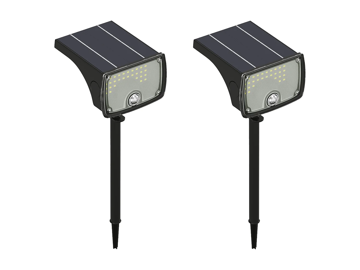 Lot de 2 balises ou appliques solaires à détecteur de mouvements - 700 lumens - CHENDI