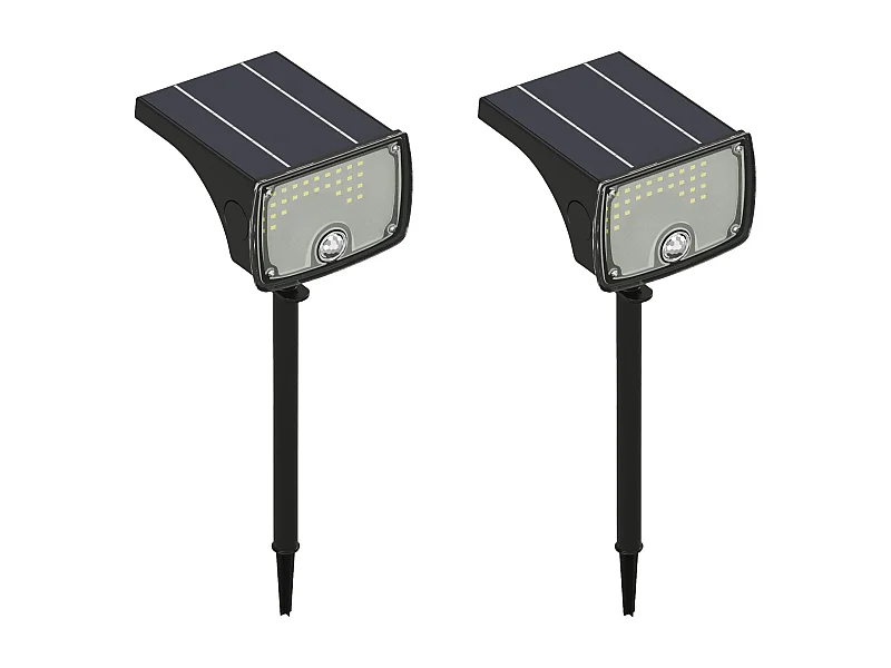 Lot de 2 balises ou appliques solaires à détecteur de mouvements - 700 lumens - CHENDI