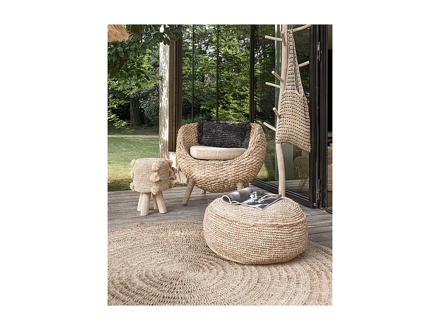 Rina - Pouf en Raffia
