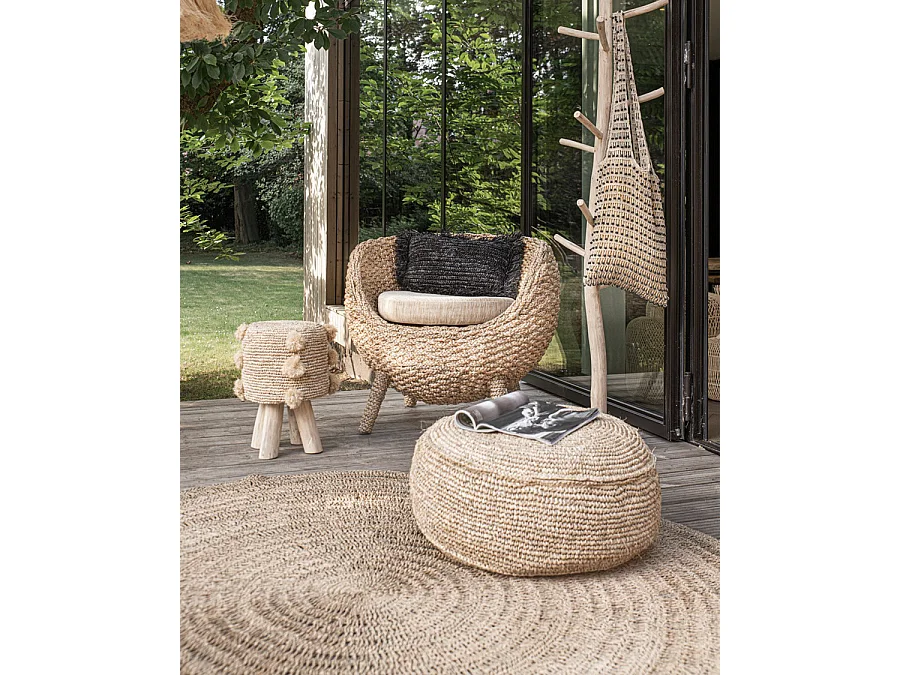 Rina - Pouf en Raffia