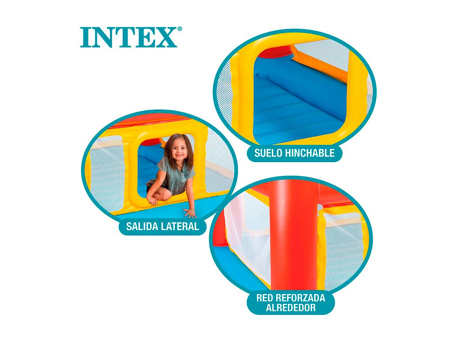 Saltador hinchable Jump-o-Lene Intex +3A rojo 112x174x174 cm