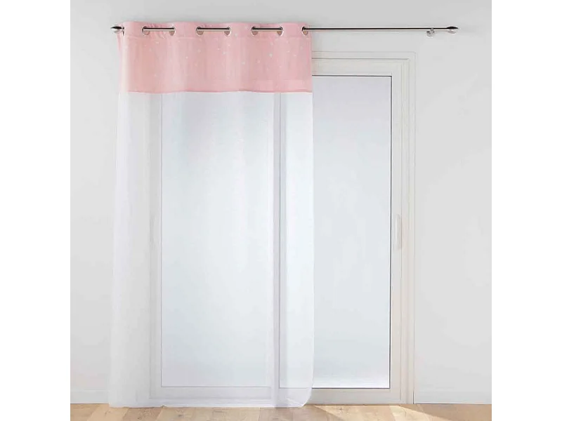 Rideau Voilage Phosphorescent "Moonlight" 140x280cm Rose