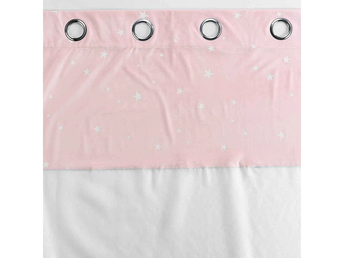 Rideau Voilage Phosphorescent "Moonlight" 140x280cm Rose