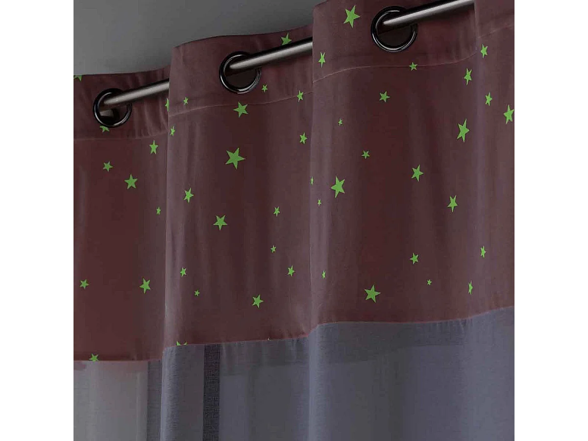 Rideau Voilage Phosphorescent "Moonlight" 140x280cm Rose