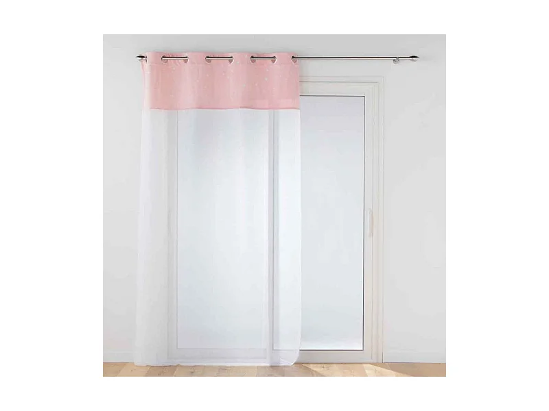 Rideau Voilage Phosphorescent "Moonlight" 140x280cm Rose
