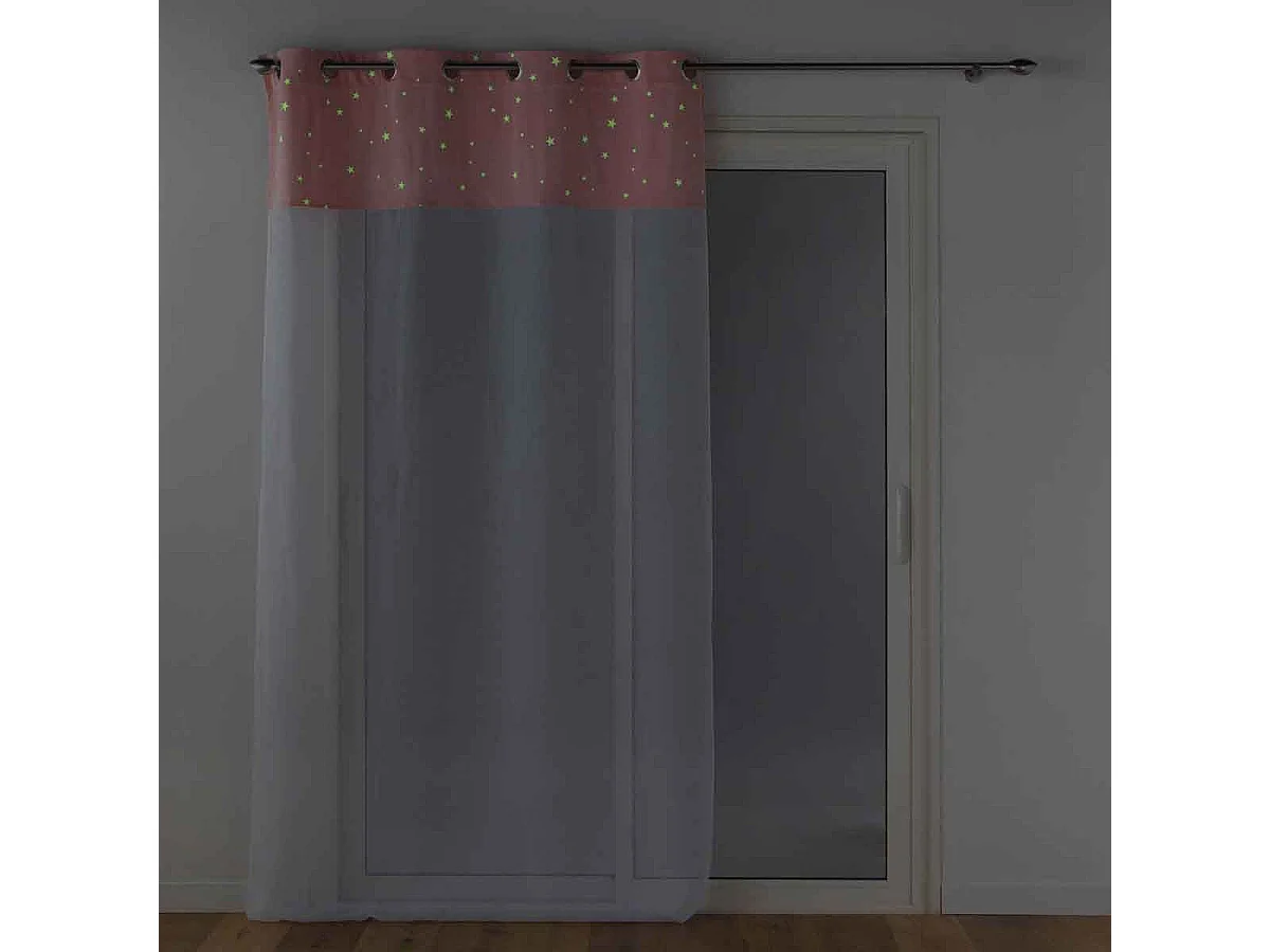 Rideau Voilage Phosphorescent "Moonlight" 140x280cm Rose