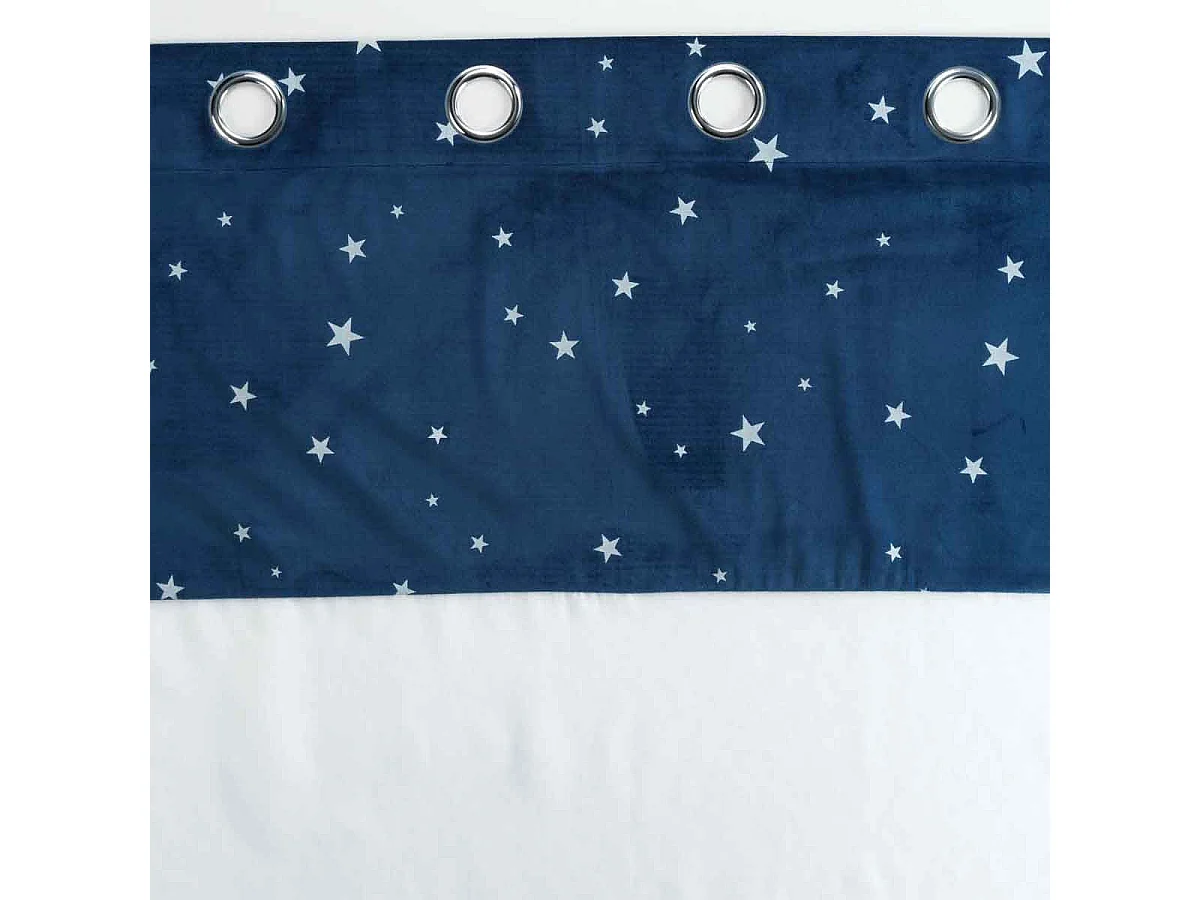 Rideau Voilage Phosphorescent "Moonlight" 140x280cm Bleu