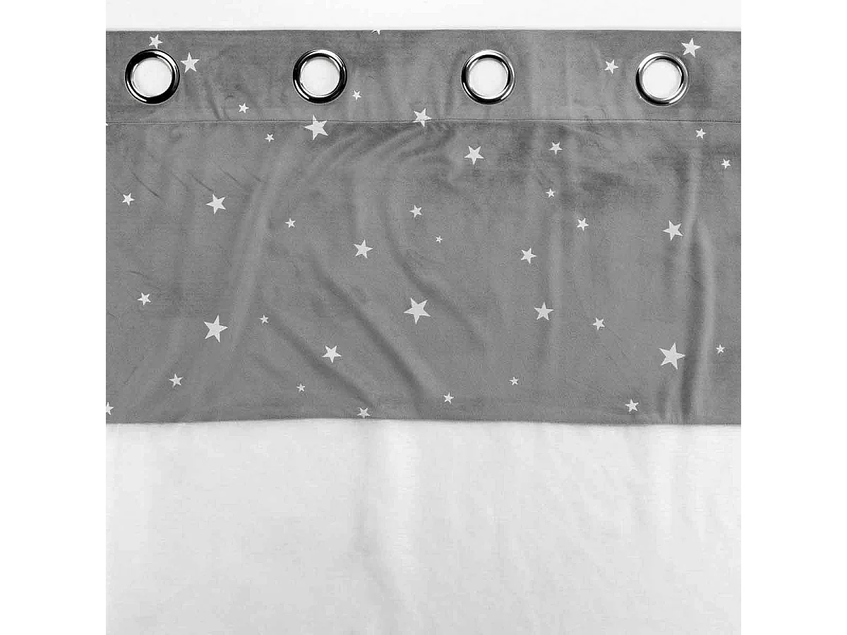 Rideau Voilage Phosphorescent "Moonlight" 140x280cm Gris