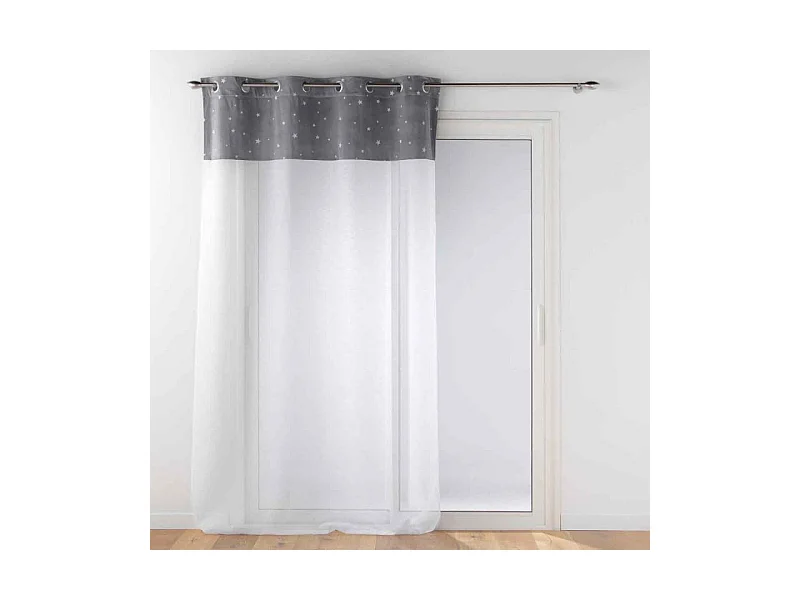 Rideau Voilage Phosphorescent "Moonlight" 140x280cm Gris