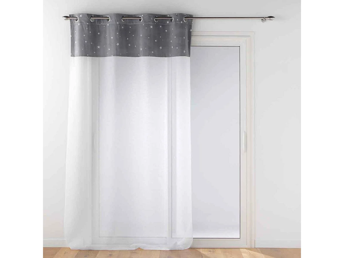 Rideau Voilage Phosphorescent "Moonlight" 140x280cm Gris