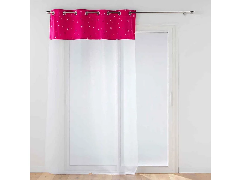Rideau Voilage Phosphorescent "Moonlight" 140x280cm Fuchsia