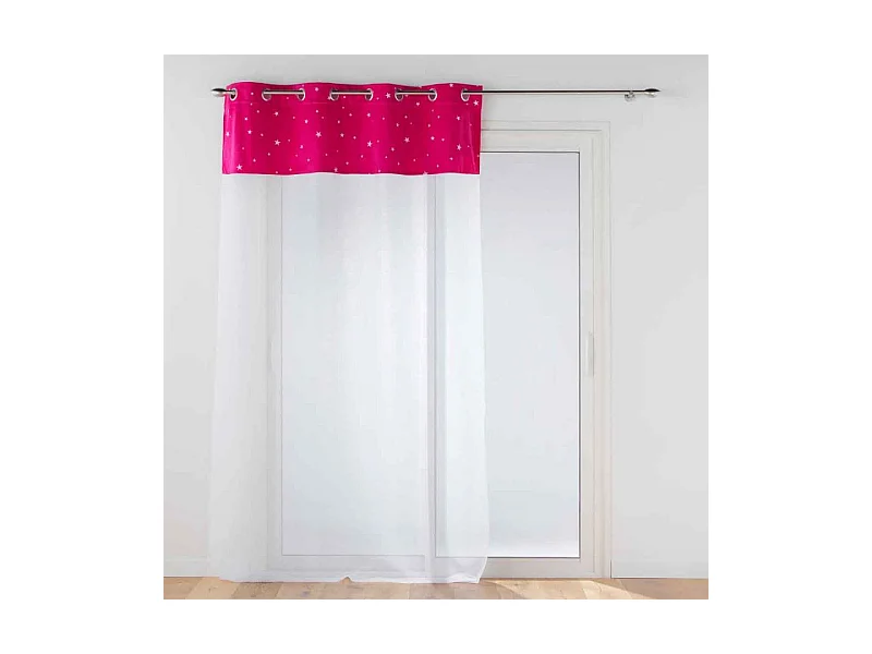 Rideau Voilage Phosphorescent "Moonlight" 140x280cm Fuchsia