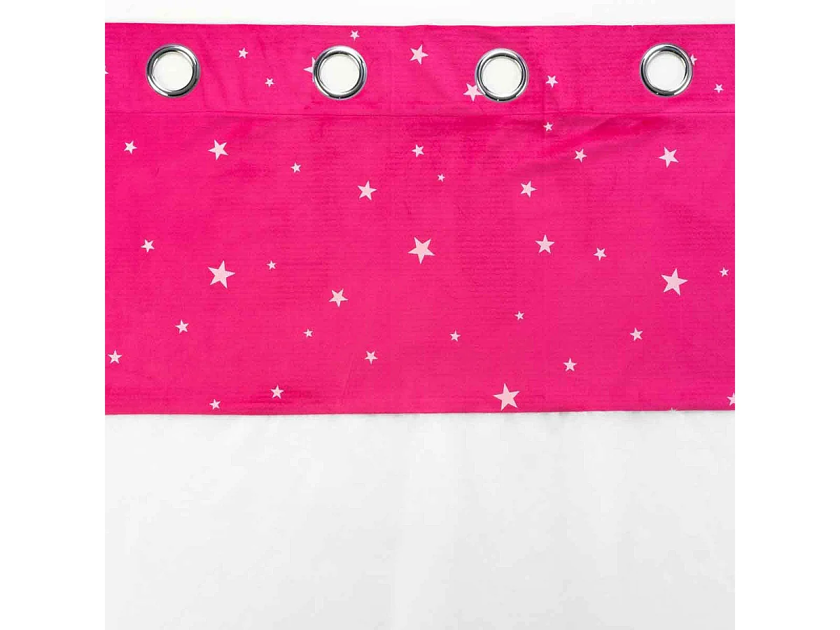 Rideau Voilage Phosphorescent "Moonlight" 140x280cm Fuchsia