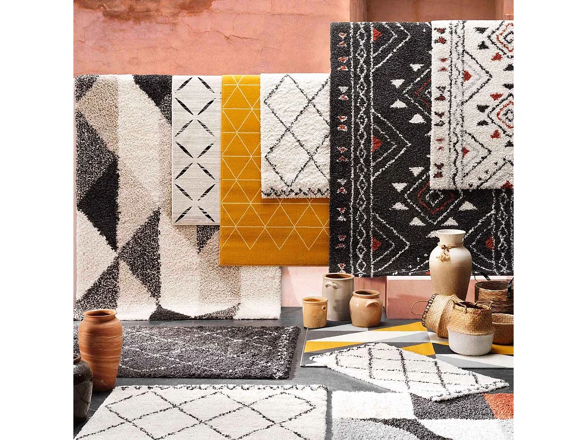 Tapis Déco Imprimé "Saoura" 60x110cm Beige