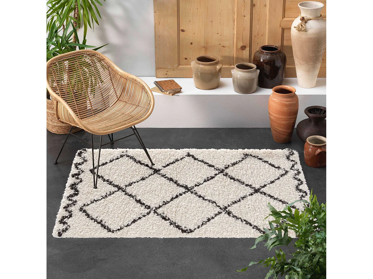Tapis Déco Imprimé "Saoura" 160x230cm Beige