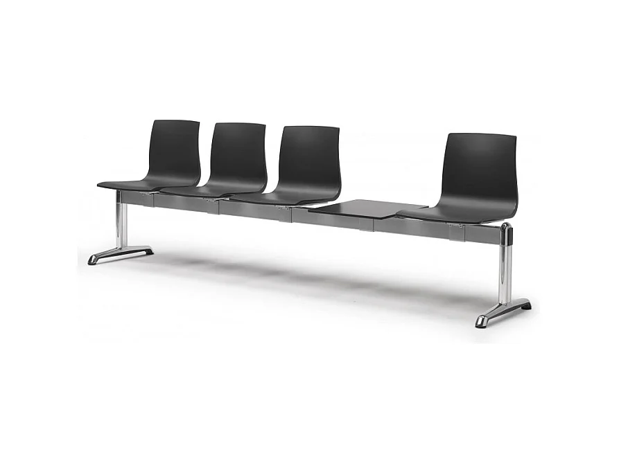 4 chaises salle d'attente ignifugées et 1 plateau Bench Alice - Scab