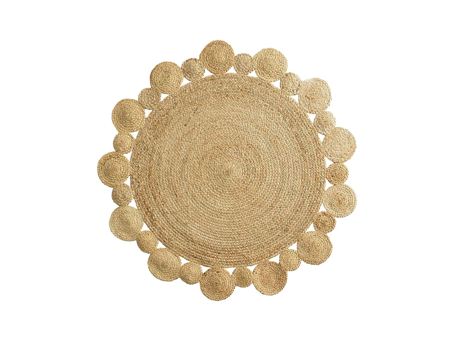 Tapis Déco Rond en Jute "Cordou" 120cm Naturel