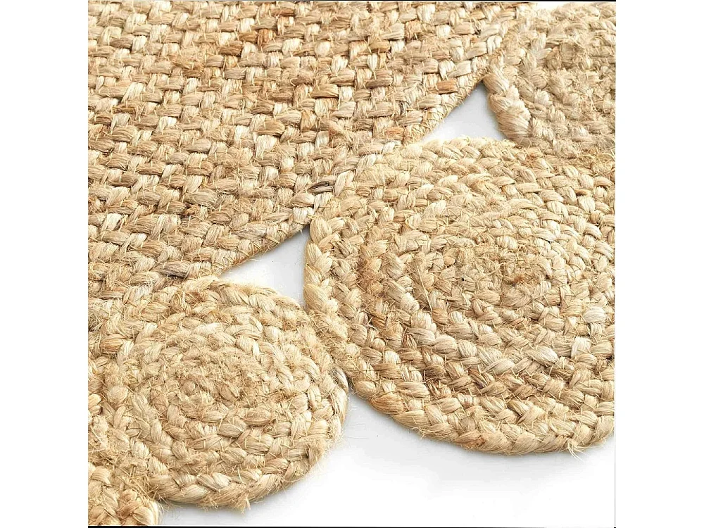 Tapis Déco Rond en Jute "Cordou" 120cm Naturel