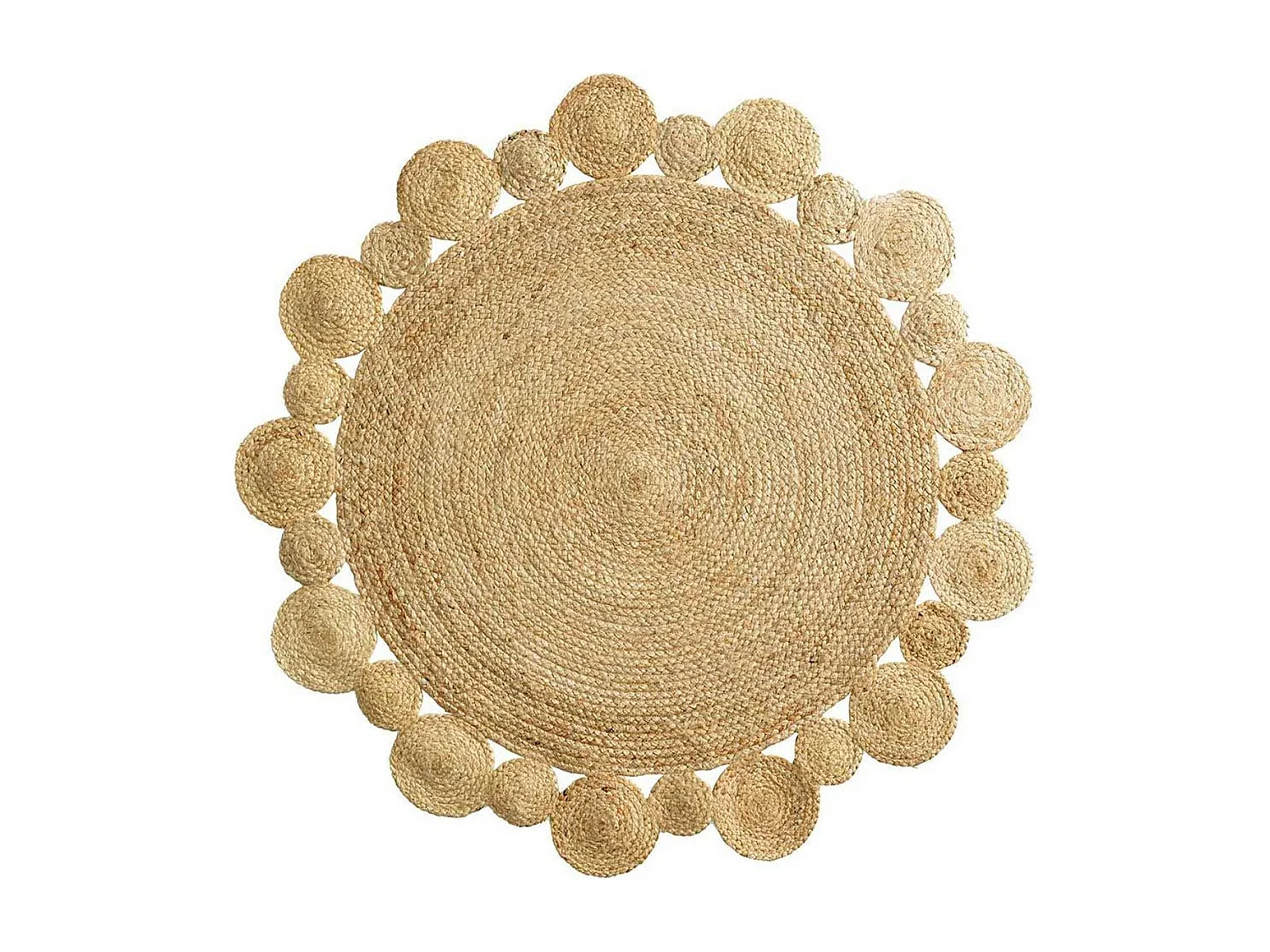 Tapis Déco Rond en Jute "Cordou" 120cm Naturel