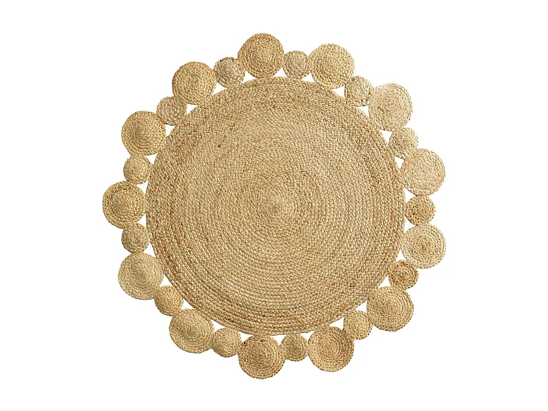 Tapis Déco Rond en Jute "Cordou" 120cm Naturel