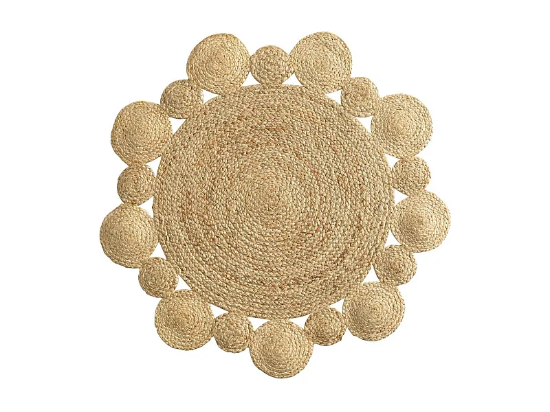 Tapis Déco Rond en Jute "Cordou" 90cm Naturel
