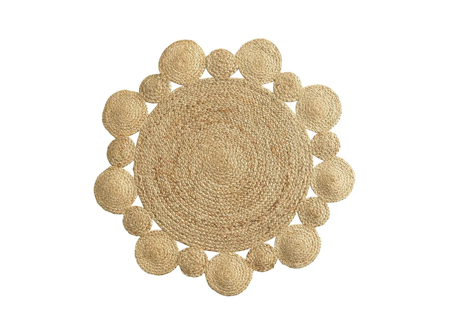 Tapis Déco Rond en Jute "Cordou" 90cm Naturel