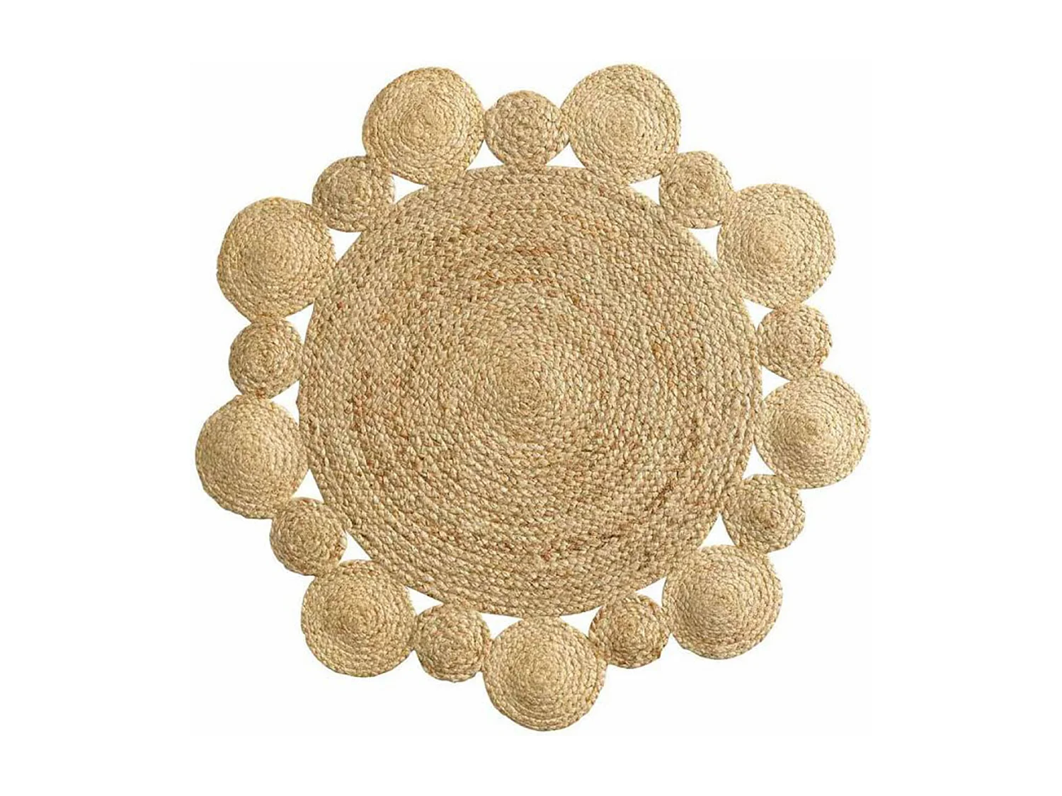 Tapis Déco Rond en Jute "Cordou" 90cm Naturel