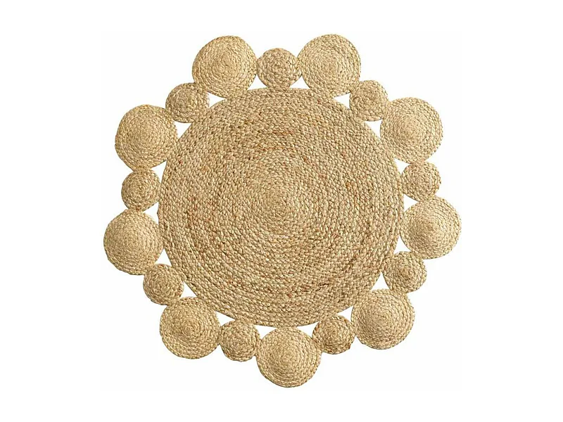 Tapis Déco Rond en Jute "Cordou" 90cm Naturel