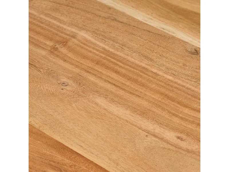 Table basse 140 x 70 cm en bois massif d'acacia et métal noir - OTTAWA