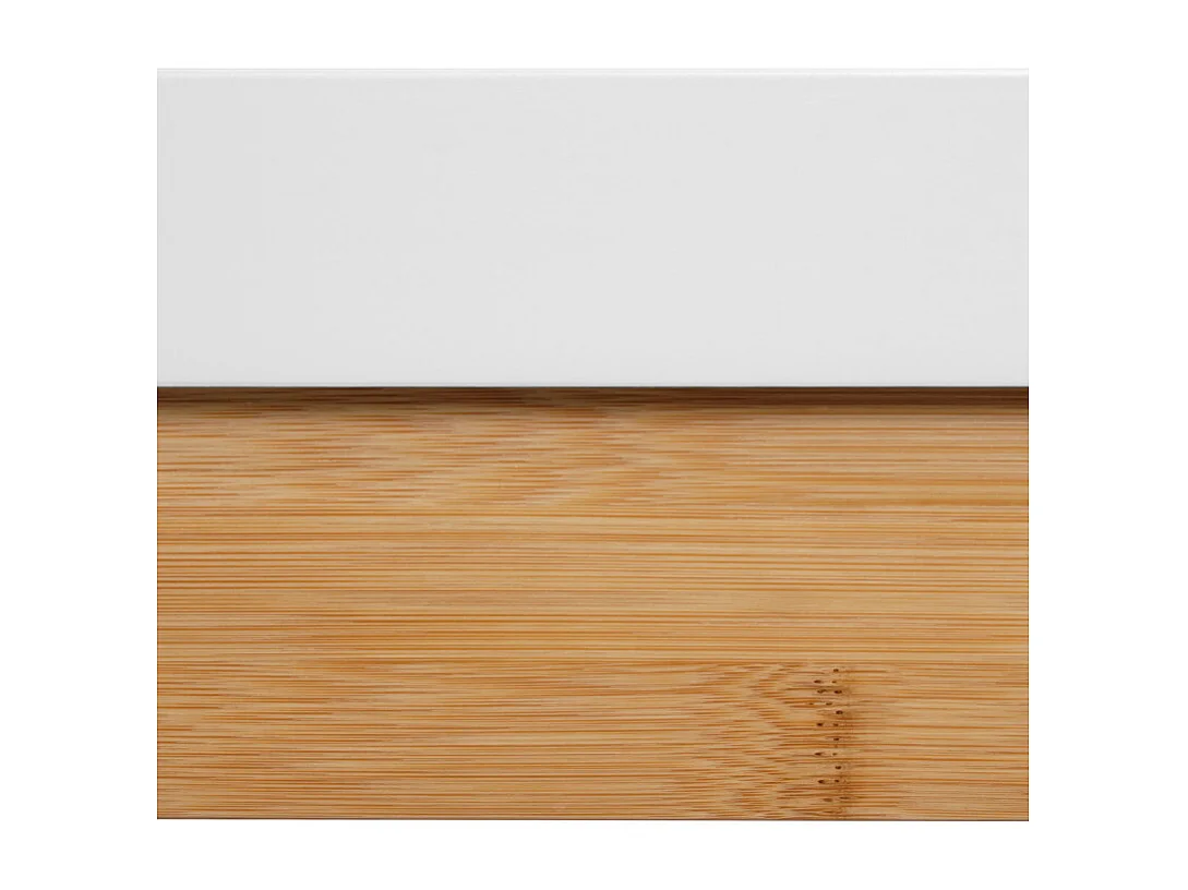 Table L. 140 cm en bois de bambou et plateau blanc mat - ZEZOLLA 0461