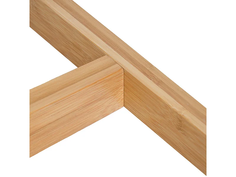 Table L. 140 cm en bois de bambou et plateau blanc mat - ZEZOLLA 0461