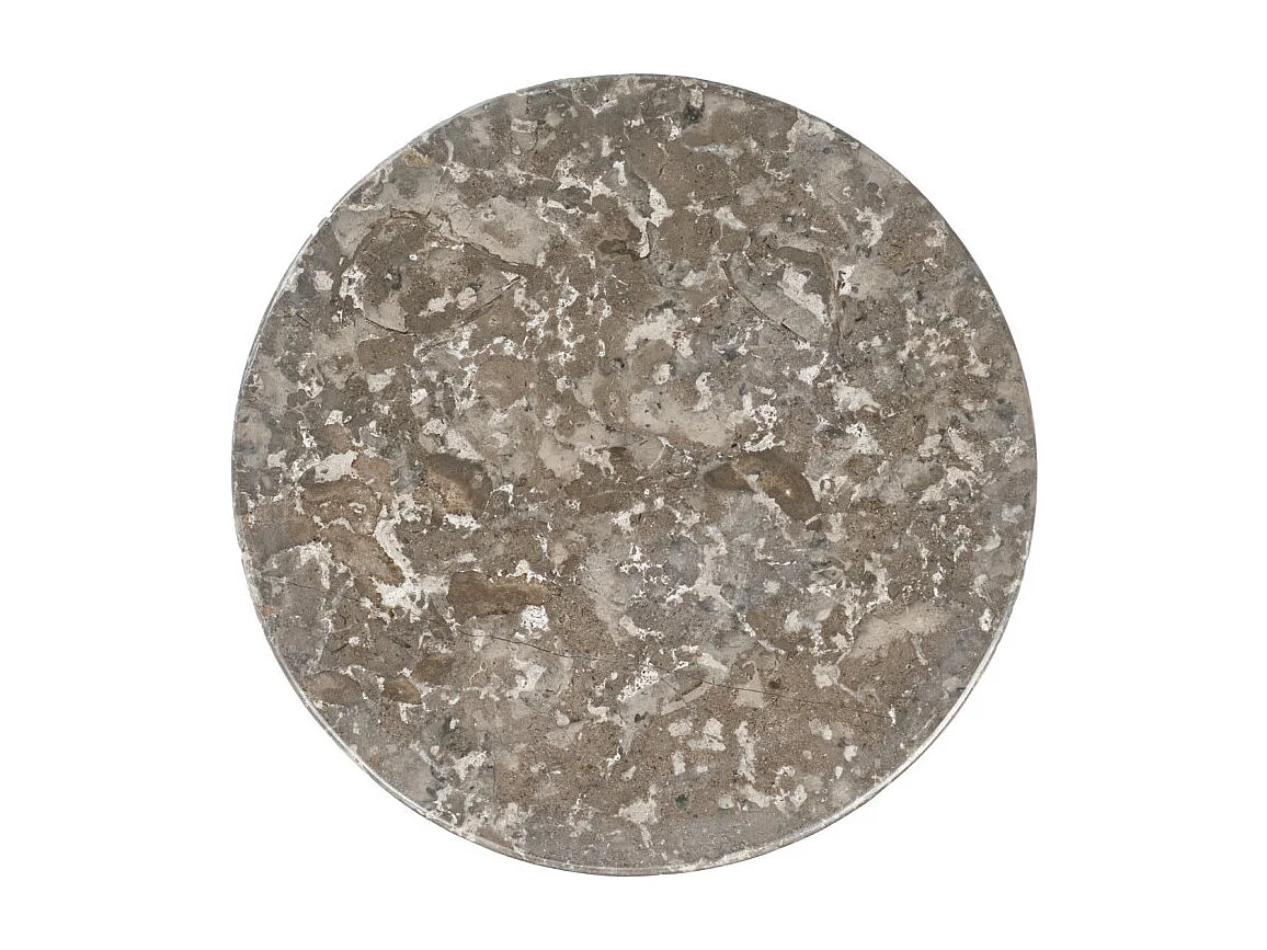 Plateau / Présentoir rond sur pied D. 25 cm en marbre gris - MARGARET
