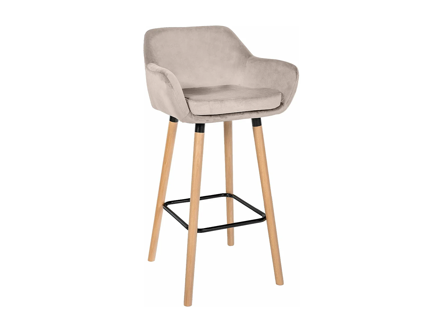 Tabouret de bar - Velours - Crème - Grant