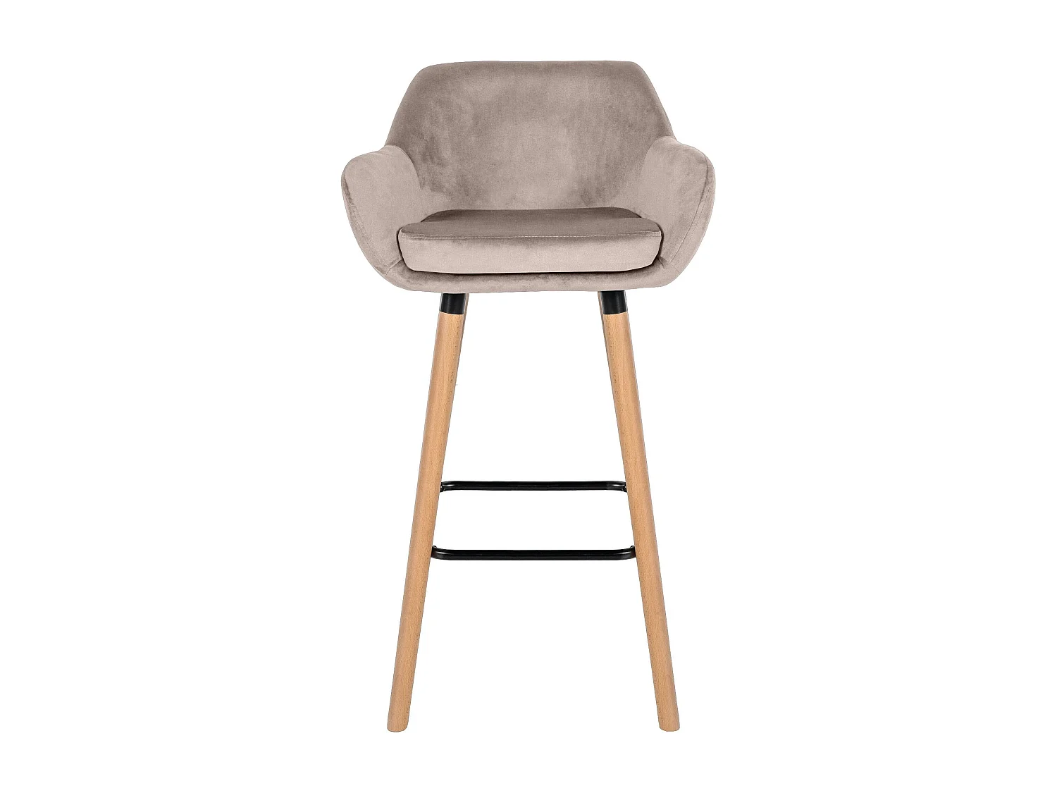 Tabouret de bar - Velours - Crème - Grant