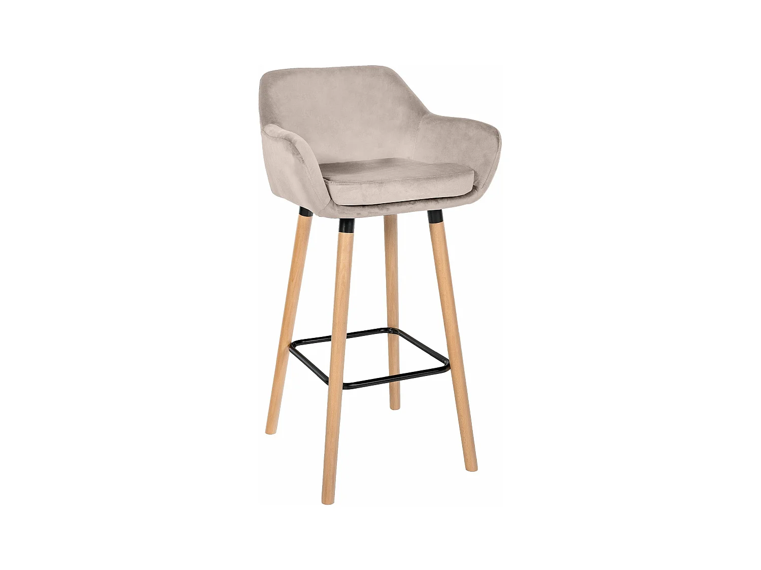 Tabouret de bar - Velours - Crème - Grant