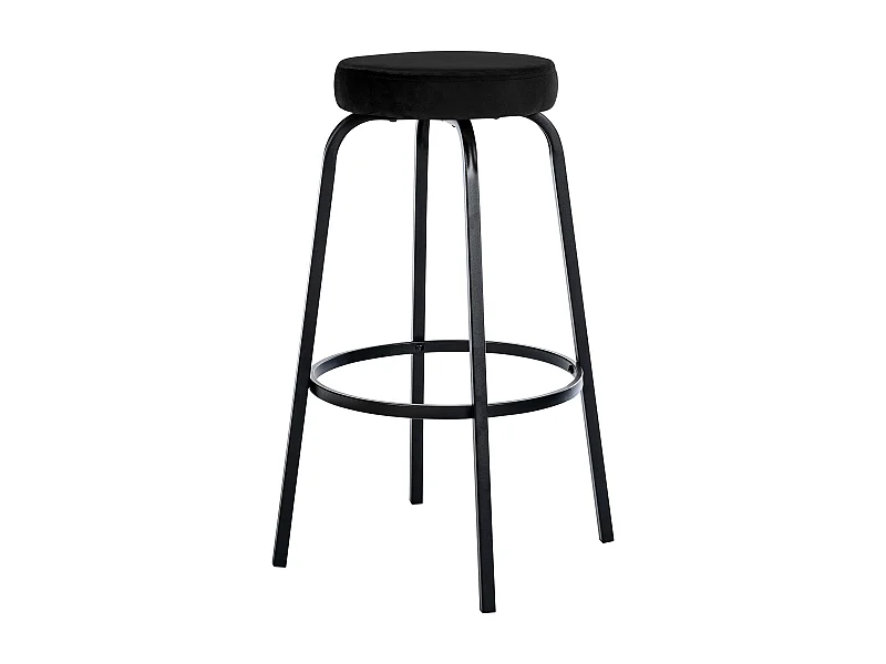 Tabouret de bar - Velours - Noir - Kamari