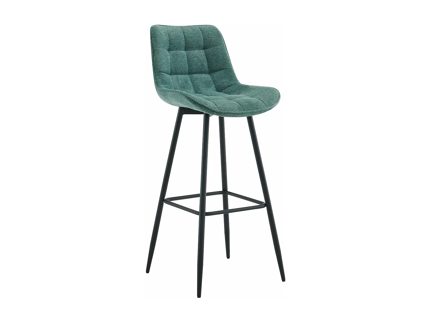 Tabouret de bar - Tissu & Métal noir mat - Vert - Dartford