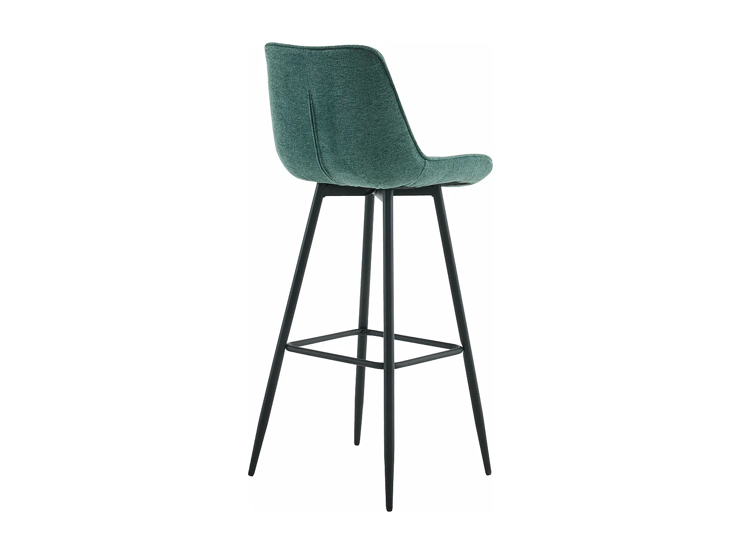 Tabouret de bar - Tissu & Métal noir mat - Vert - Dartford