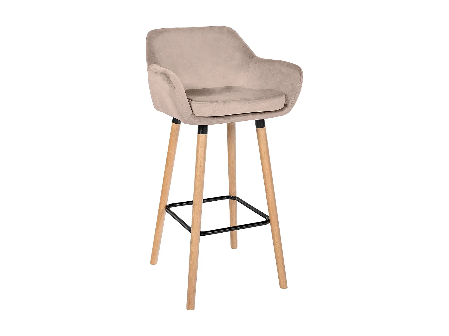 Tabouret de bar - Velours - Gris clair - Grant