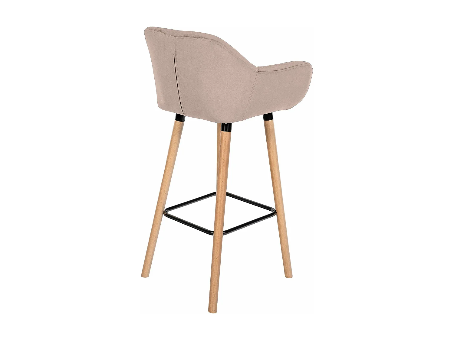 Tabouret de bar - Velours - Gris clair - Grant