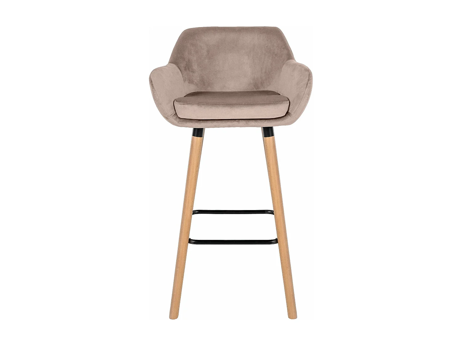 Tabouret de bar - Velours - Gris clair - Grant
