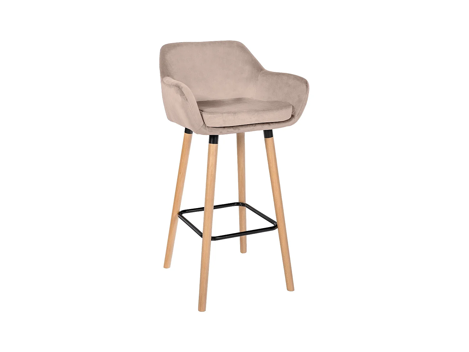 Tabouret de bar - Velours - Gris clair - Grant
