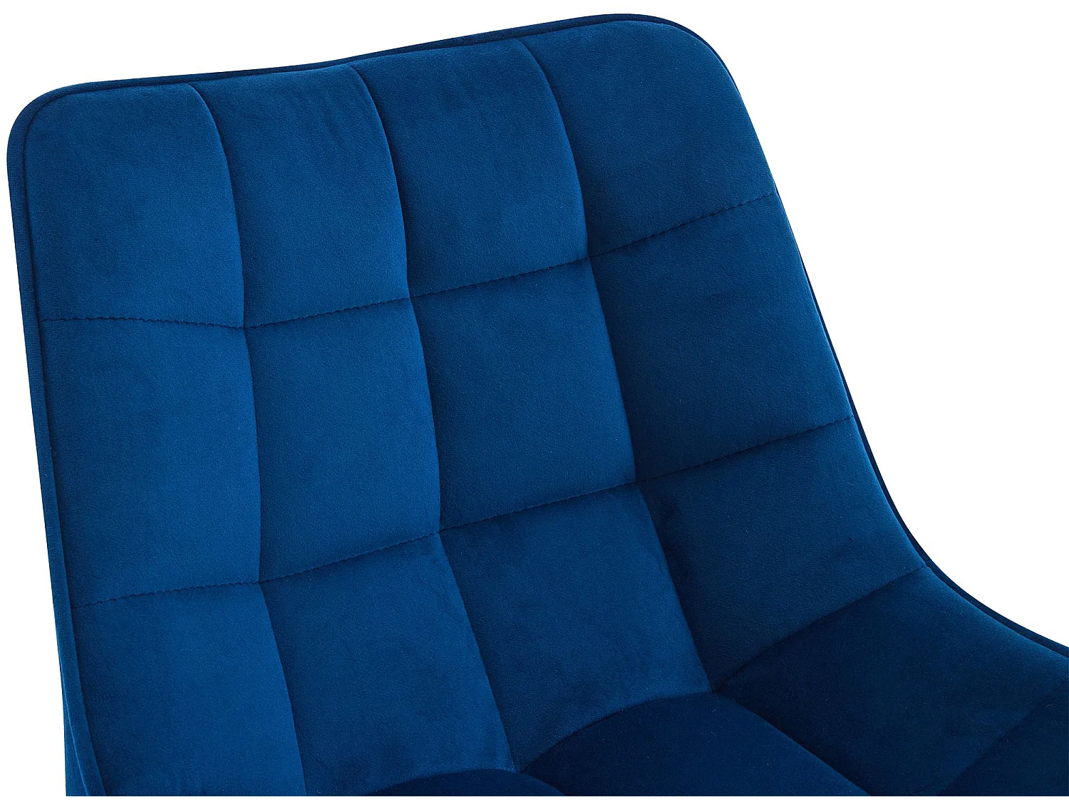 Tabouret de bar - Velours & Métal noir mat - Bleu - Dartford