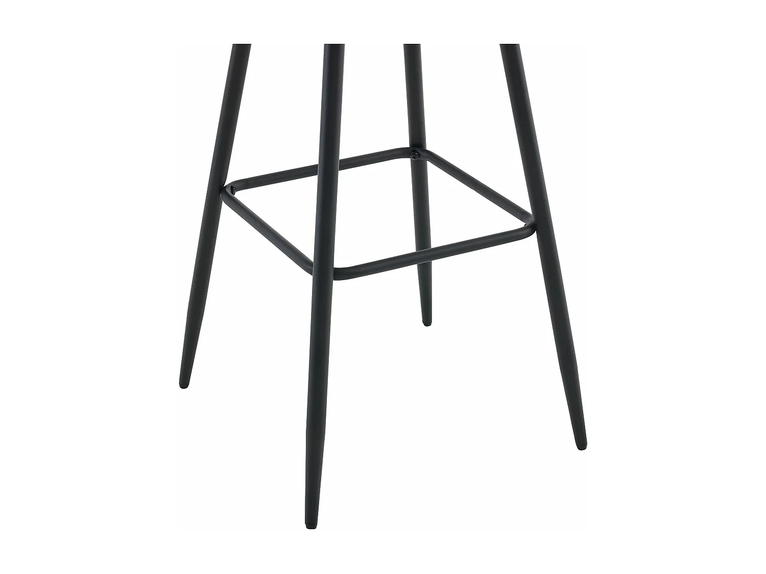 Lot de 2  Tabouret de bar - Velours & Métal noir mat - Noir - Dartford