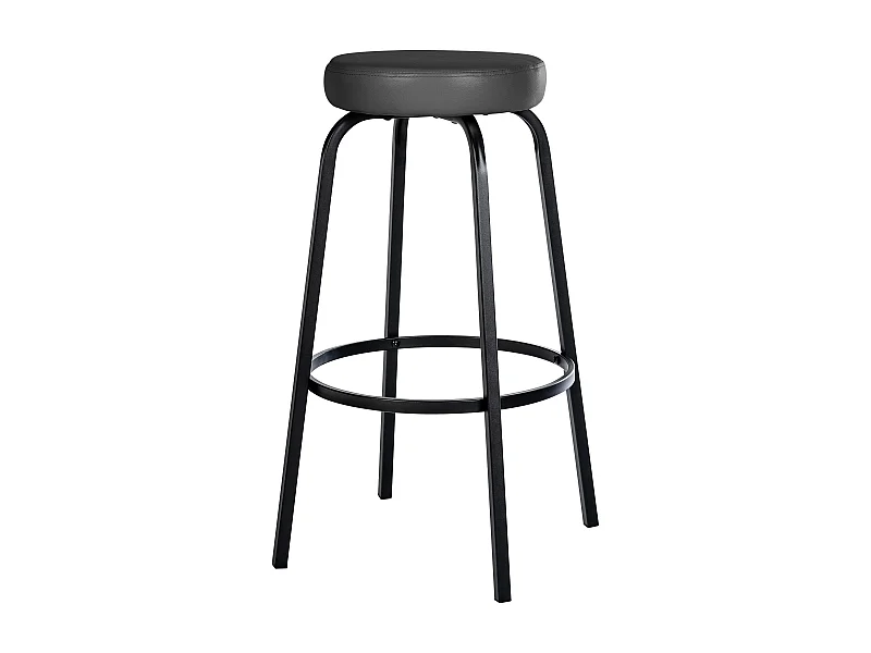 Tabouret de bar - Similicuir - Gris foncé - Kamari