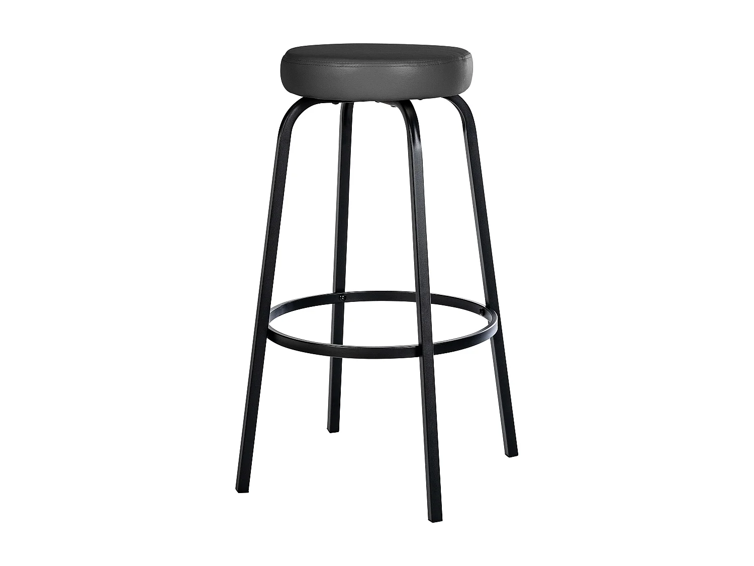 Tabouret de bar - Similicuir - Gris foncé - Kamari