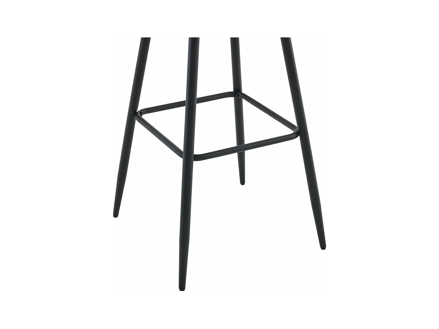 Tabouret de bar - Velours & Métal noir mat - Gris foncé - Dartford