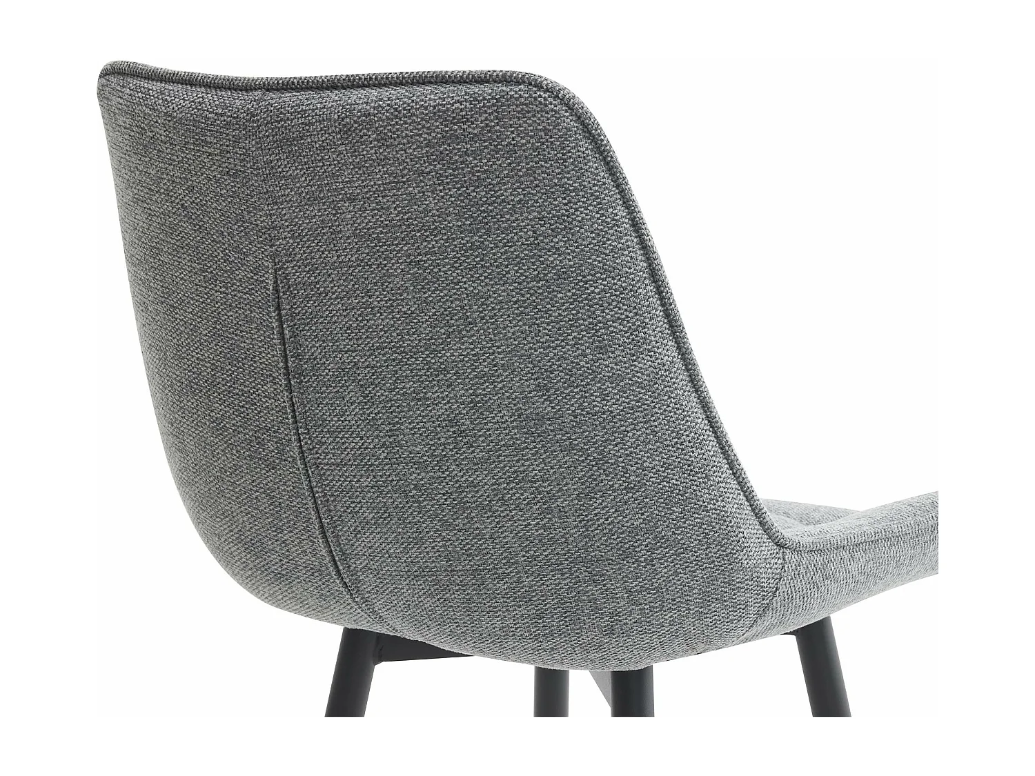 Tabouret de bar - Tissu & Métal noir mat - Gris - Dartford