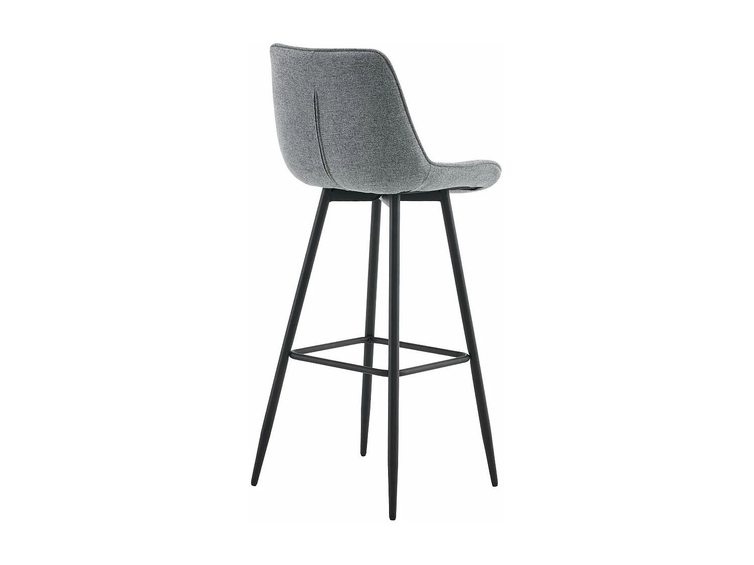 Tabouret de bar - Tissu & Métal noir mat - Gris - Dartford
