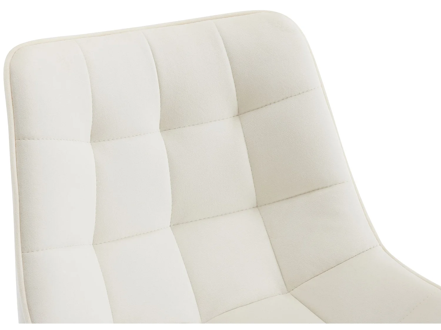 Lot de 2  Tabouret de bar - Velours & Métal noir mat - Crème - Dartford